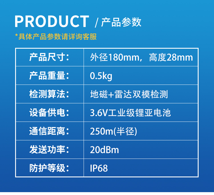 LORA-433地贴式双模地磁车位检测器_04